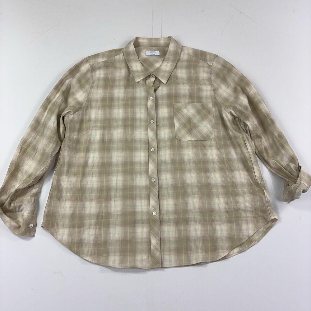 UNTUCKit Shirt Womens 18 Flannel Plaid Collared Long Sleeve Casual Button-Up Top